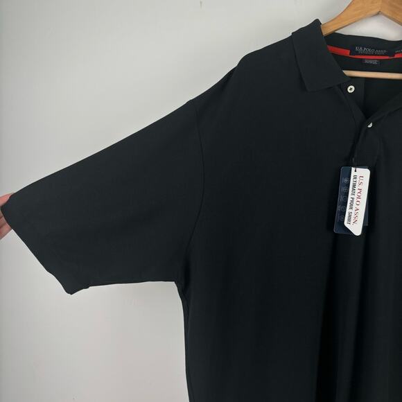 NWT US Polo Assn Black Men’s Pique Polo 3XLT - Picture 6 of 9